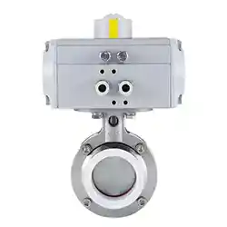 Pneumatic Sanitary PTFE Lined Butterfly Valve